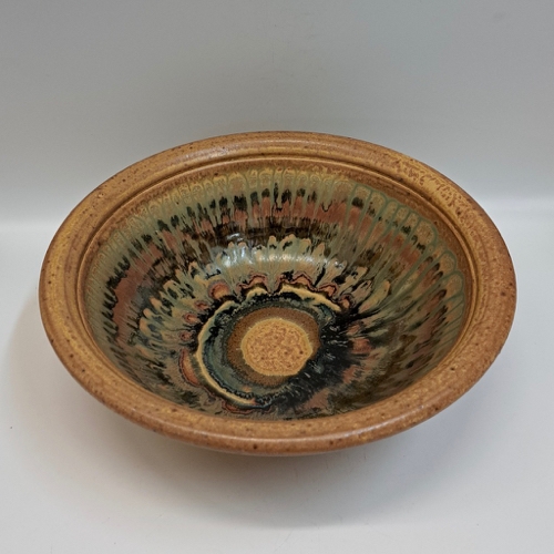 #221287 Bowl Fiesta Brown/Tan/Green 11x11 $28 at Hunter Wolff Gallery